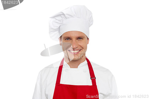 Image of Half length portrait of smiling male chef