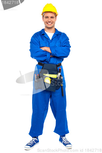 Image of Industrial contractor posing with crossed arms