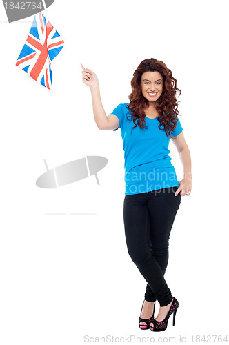 Image of Stylish portrait of female UK supporter