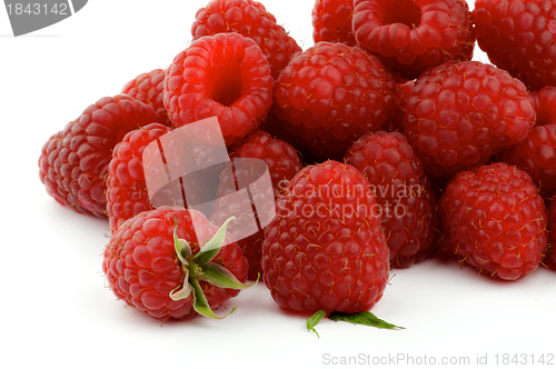 Image of Heap of Perfect Ripe Raspberries 