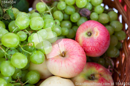 Image of apples and grapes