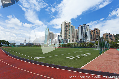 Image of Running track and stadium in residential area 