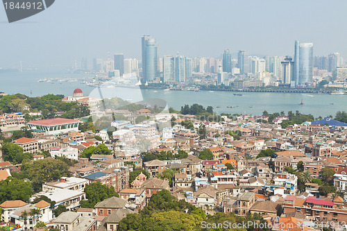 Image of Xiamen view from Gulangyu Island, China. 