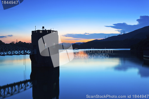 Image of Lake landscape at sunset