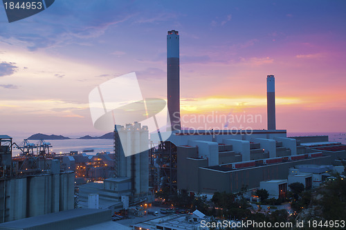 Image of Power plants in Hong Kong at sunset