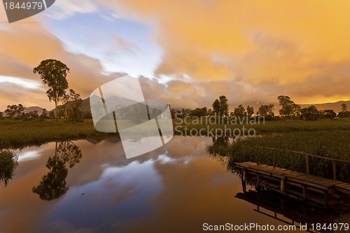 Image of Sunrise pond at wetland
