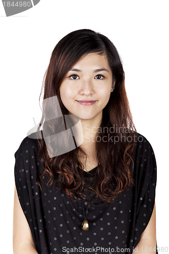 Image of Beautiful asian woman on white background