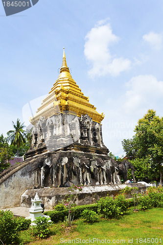 Image of Wat Chiang Man temple in Chiang Mai, Thailand.