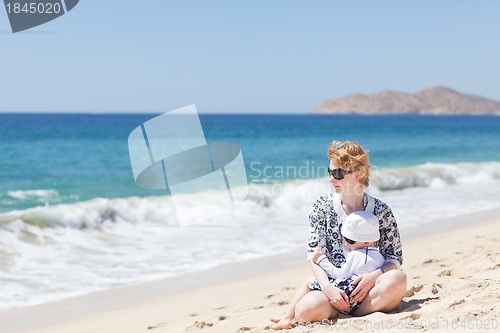 Image of mother and son at the beach