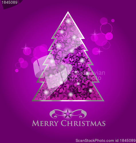 Image of Vector glossy purple  christmas tree