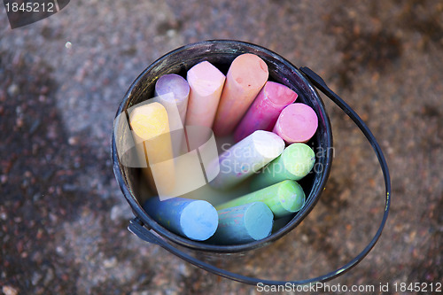 Image of Bucket of crayons