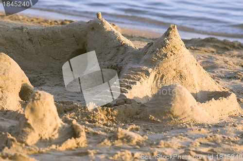 Image of Photograph of a sandcastle