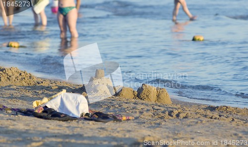 Image of Photograph of a sandcastle