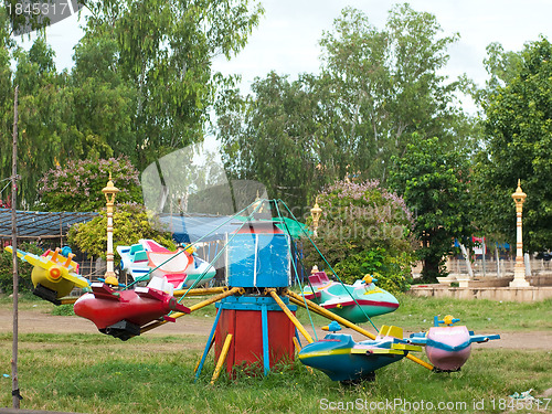 Image of Old carousel at playground