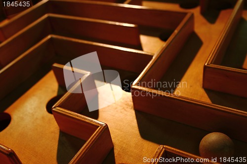 Image of detail of wooden labyrinth