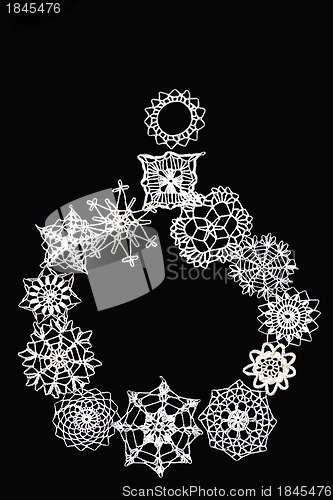 Image of christmas snowflakes decoration 