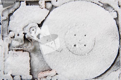 Image of data (hard drive in the snow)