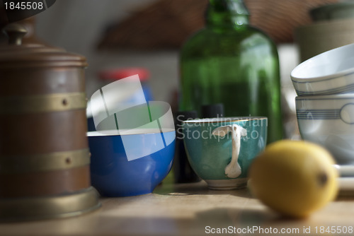 Image of a still life of odd bits and pieces of clutter