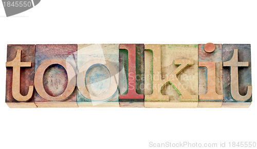 Image of toolkit word in wood type