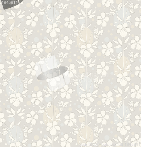 Image of Vector seamless background with decorative flowers