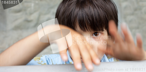 Image of little boy in expression, close-up