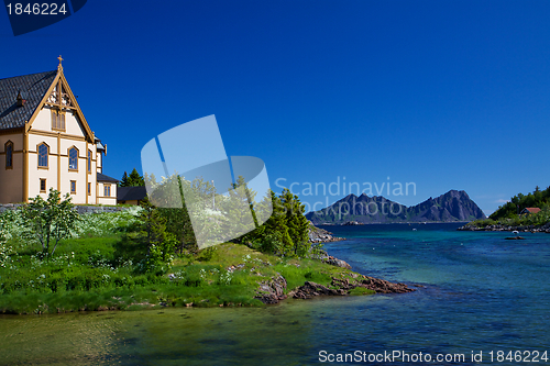 Image of Nature around Lofoten cathedral