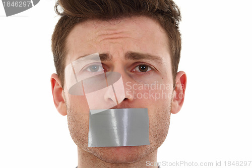 Image of Sad young man censored