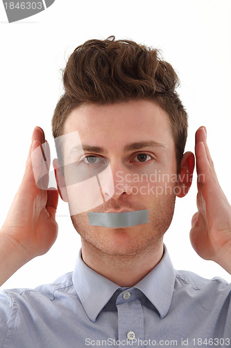 Image of Young man censored 