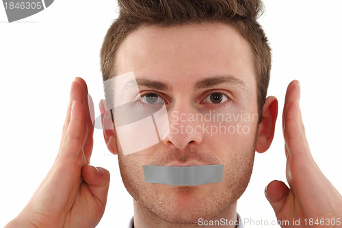 Image of Young man censored