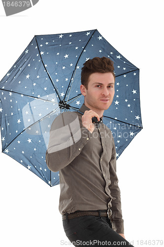 Image of Handsome man with an umbrella