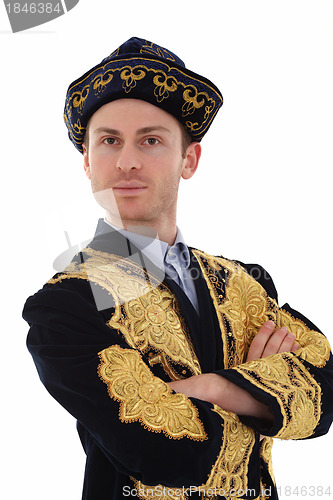 Image of Young handsome man in typical Kazak dress