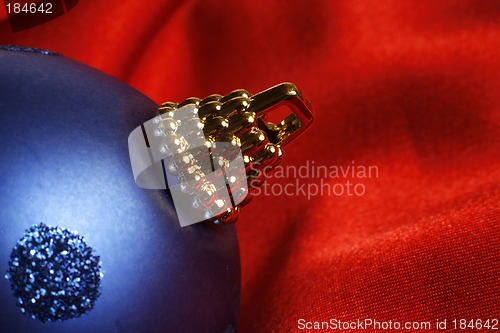 Image of Blue xmas ball on satin