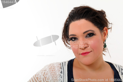 Image of Pretty and smiling plus size woman