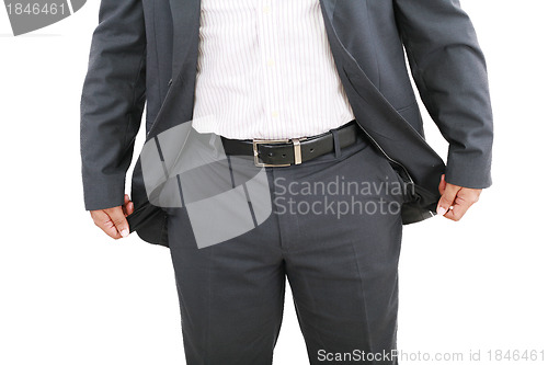 Image of Businessman with empty pockets 