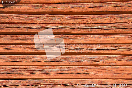 Image of Wooden wall painted with traditional Swedish red color