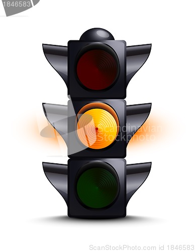 Image of Traffic light on yellow