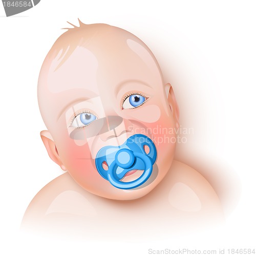 Image of Cute baby with pacifier