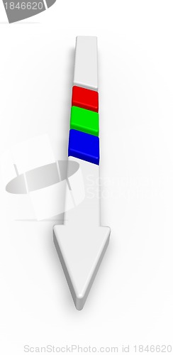 Image of arrow with rgb stripes