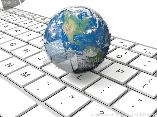 Image of Earth on keyboard