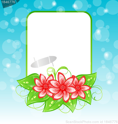 Image of Romantic card with flowers and place for text