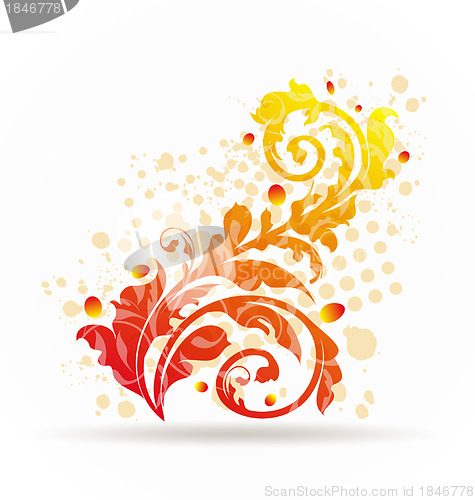 Image of Autumnal ornamental colorful design elements