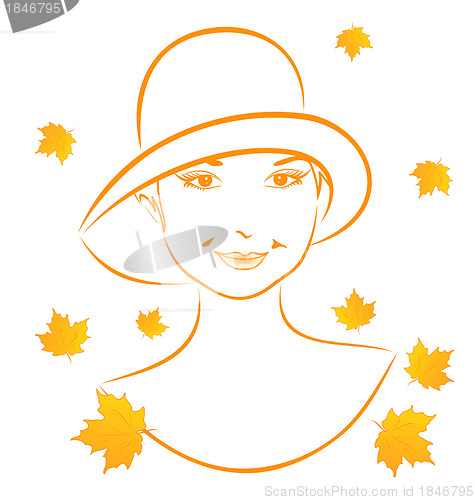 Image of Abstract face autumn girl portrait