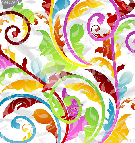 Image of Abstract multicolor floral background, design elements