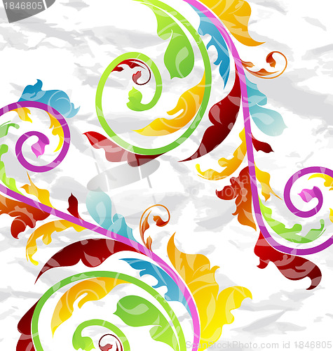 Image of Abstract multicolor floral background, design elements