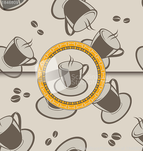 Image of Seamless background with coffee cups for design packing