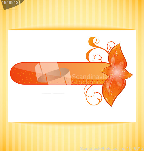 Image of Autumn seasonal nature background with orange leaves