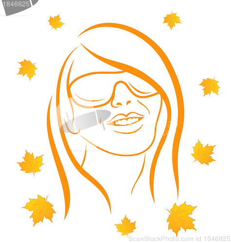 Image of Abstract face autumn girl portrait