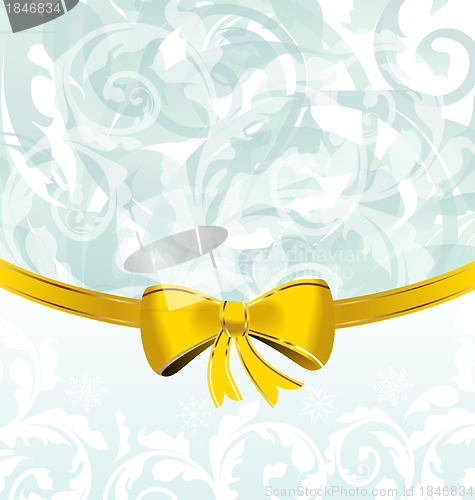 Image of Christmas floral packing or background with bow