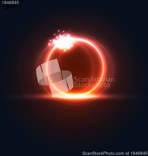 Image of Glowing frame with light effects, hi-tech background