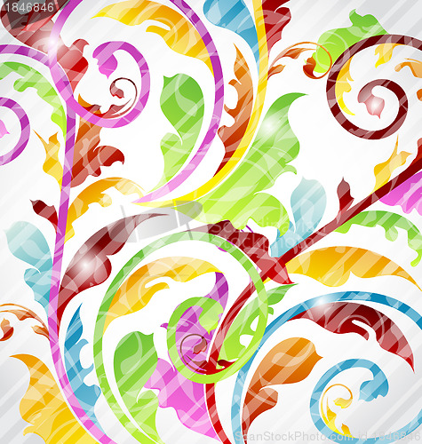 Image of Abstract multicolor ornamental wallpaper, design elements